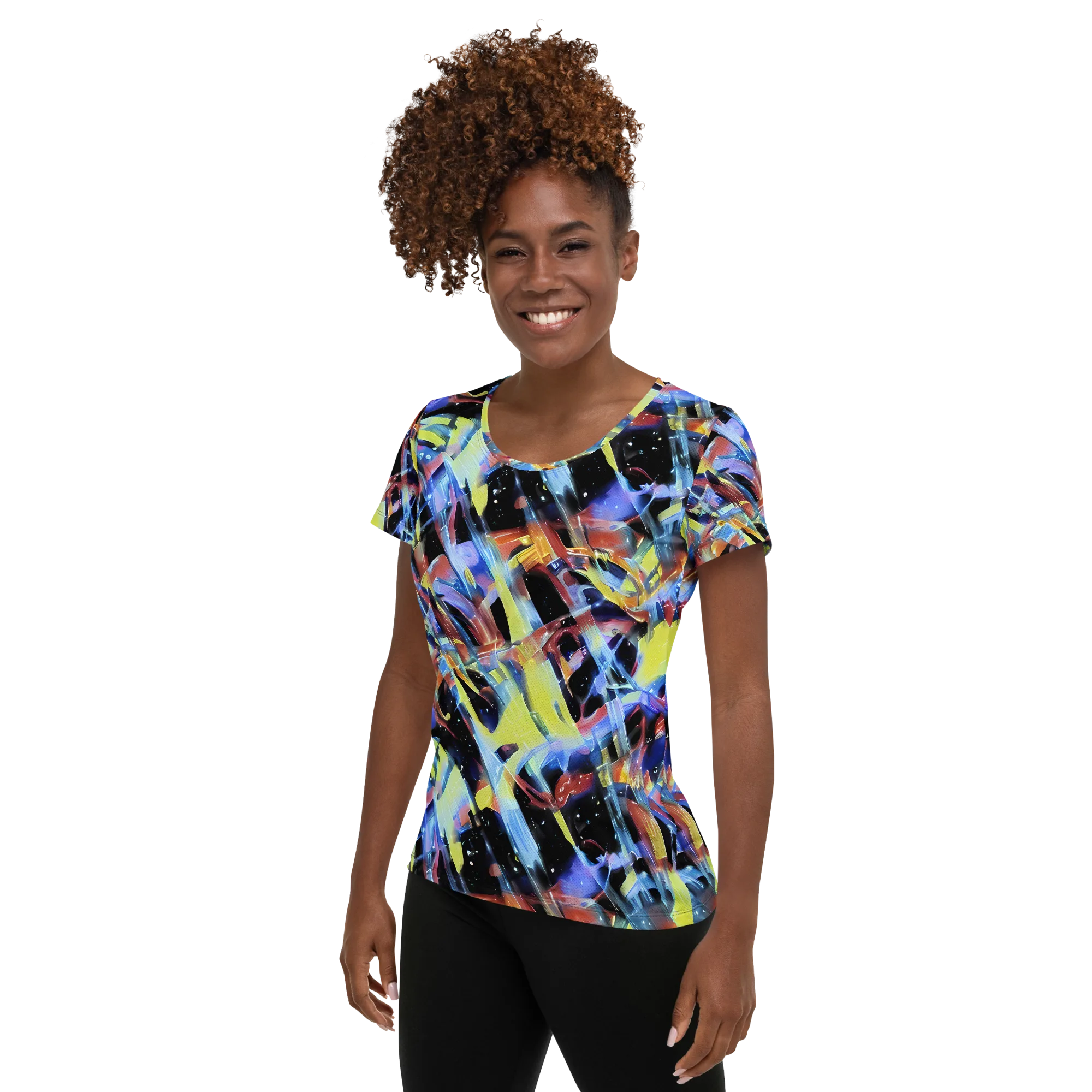 Afterglow Fracture on Women's Athletic T-Shirt — Left