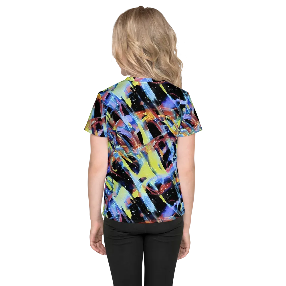 Afterglow Fracture on Kids Crew Neck T-Shirt — Back