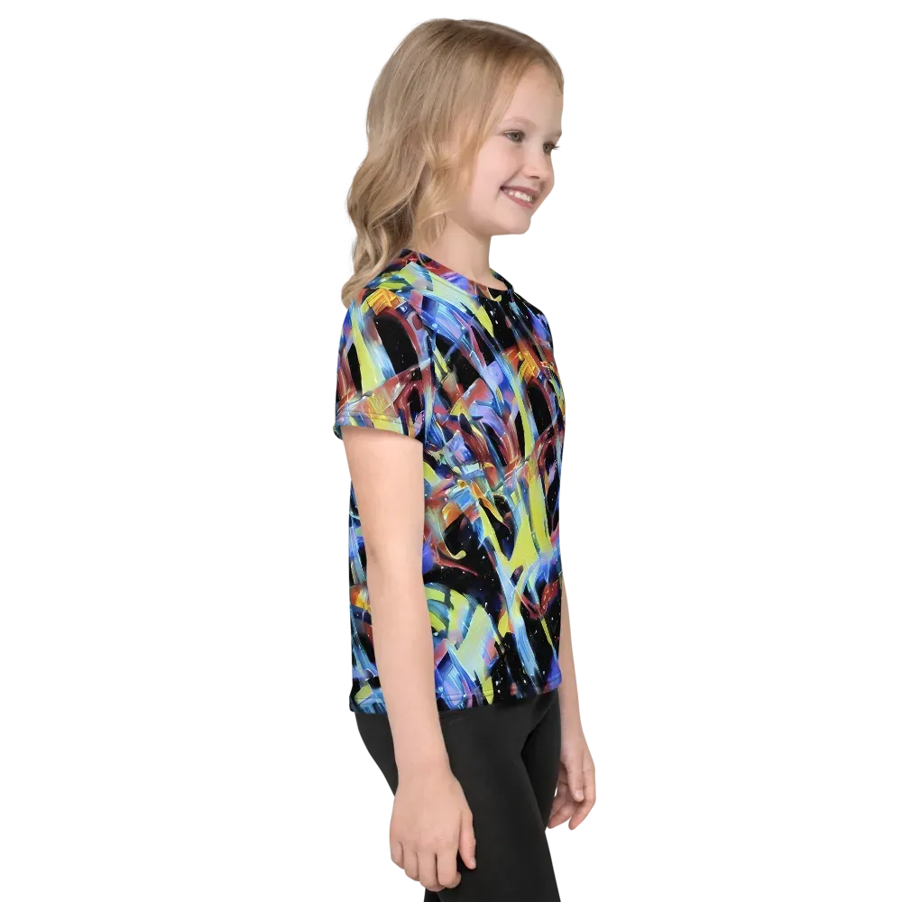 Afterglow Fracture on Kids Crew Neck T-Shirt — Right