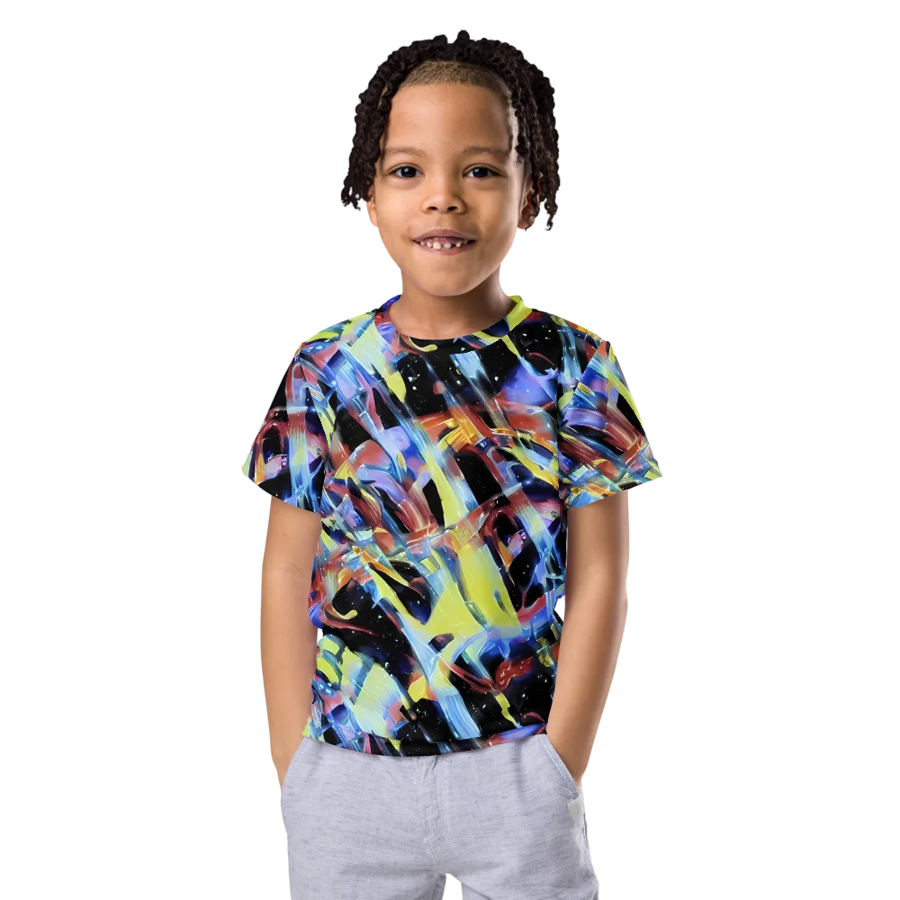 Afterglow Fracture on Kids Crew Neck T-Shirt — Front