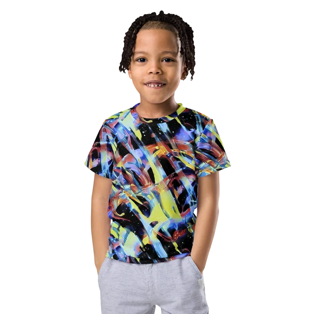 Afterglow Fracture on Kids Crew Neck T-Shirt — Front