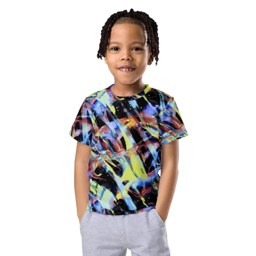 Afterglow Fracture on a Kids Crew Neck T-Shirt