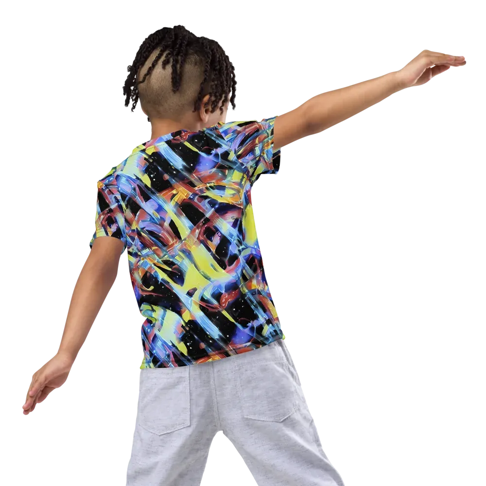 Afterglow Fracture on Kids Crew Neck T-Shirt — Back