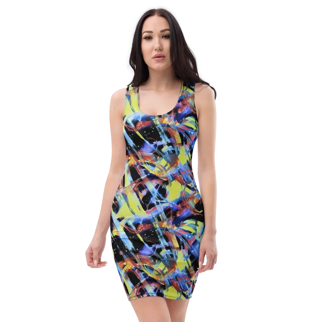 Afterglow Fracture on Bodycon Dress — Front