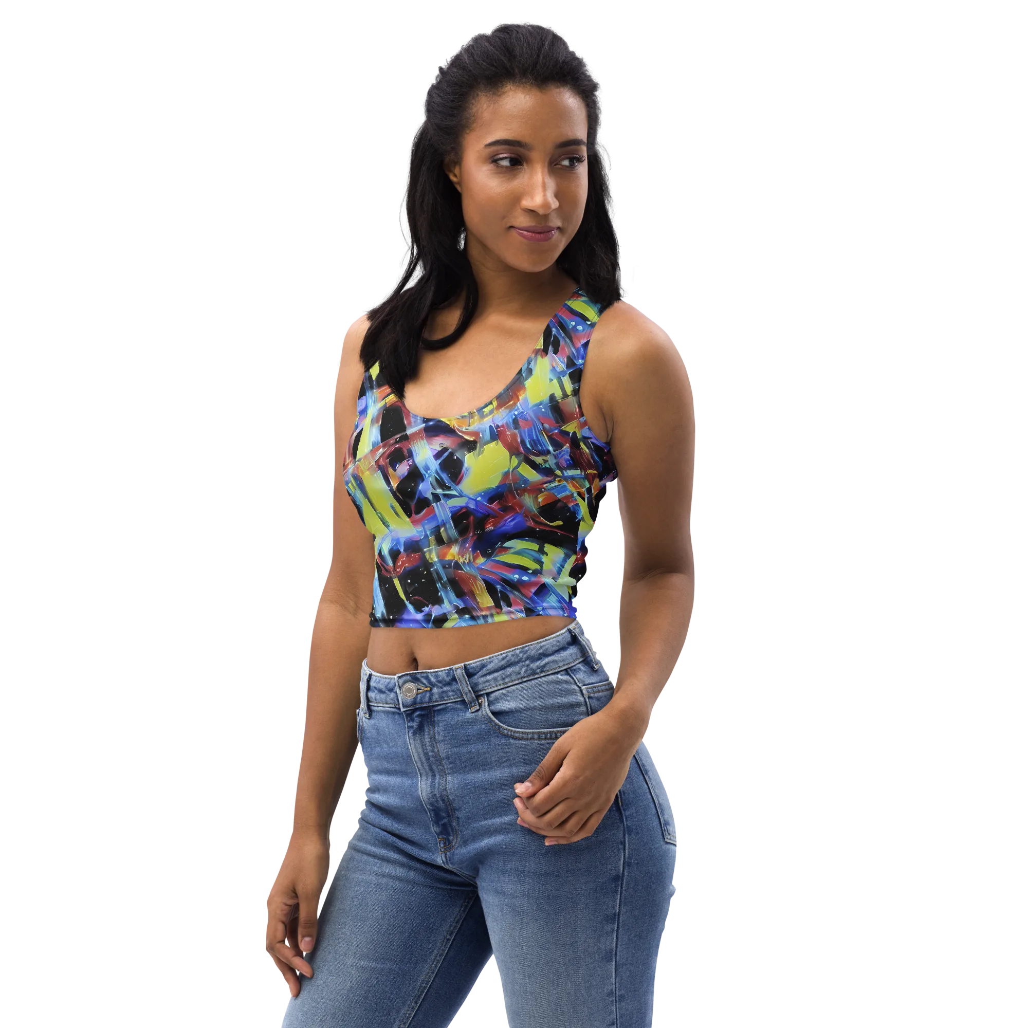 Afterglow Fracture on Crop Top — Left Front