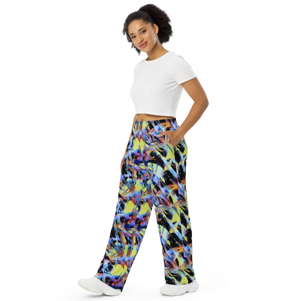 Afterglow Fracture on Wide-Leg Pants — Left Front