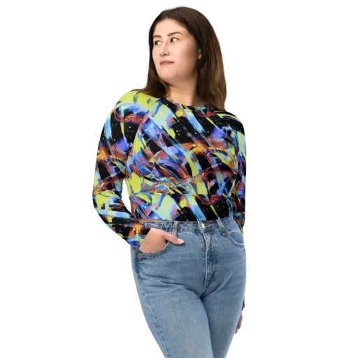 Afterglow Fracture on a Long Sleeve Crop Top