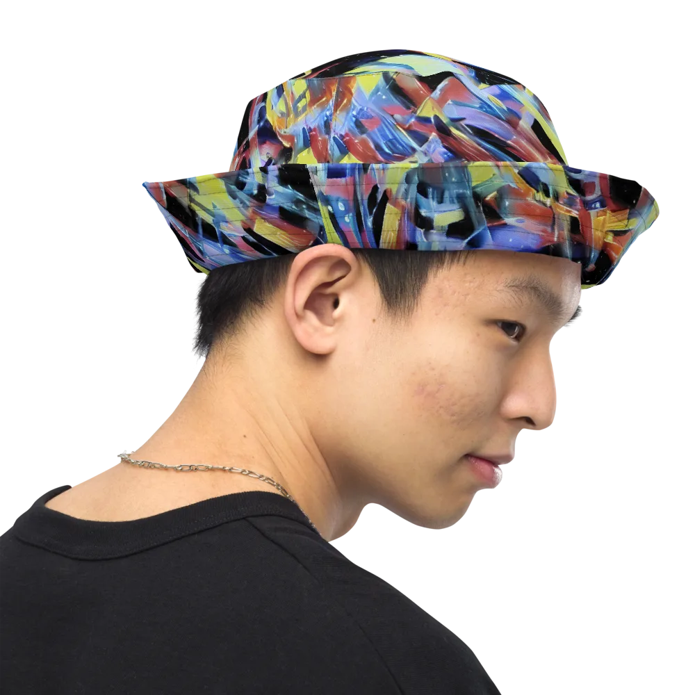 Afterglow Fracture on Reversible Bucket Hat — Right Outside