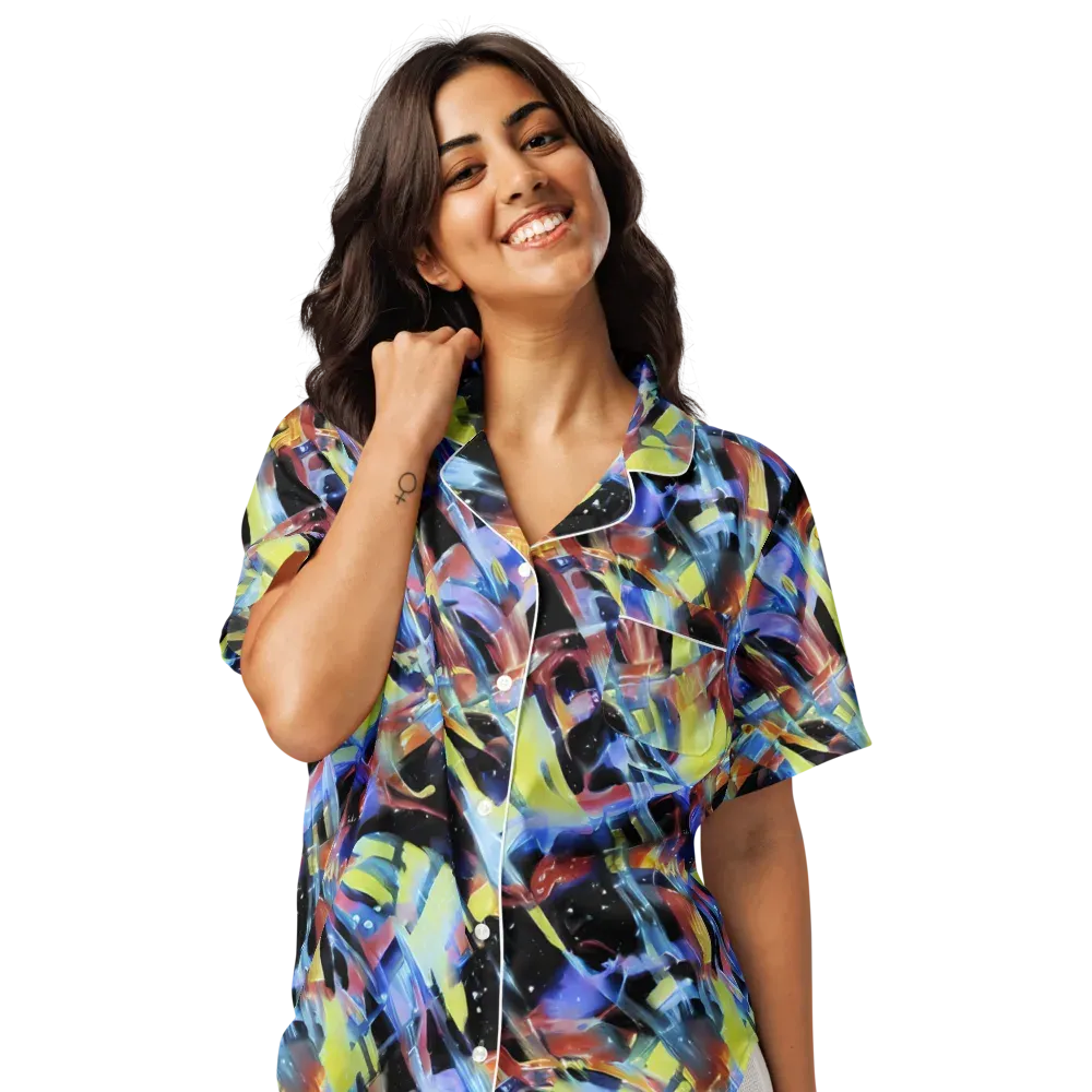 Afterglow Fracture on Women's Short Sleeve Pajama Top — Front