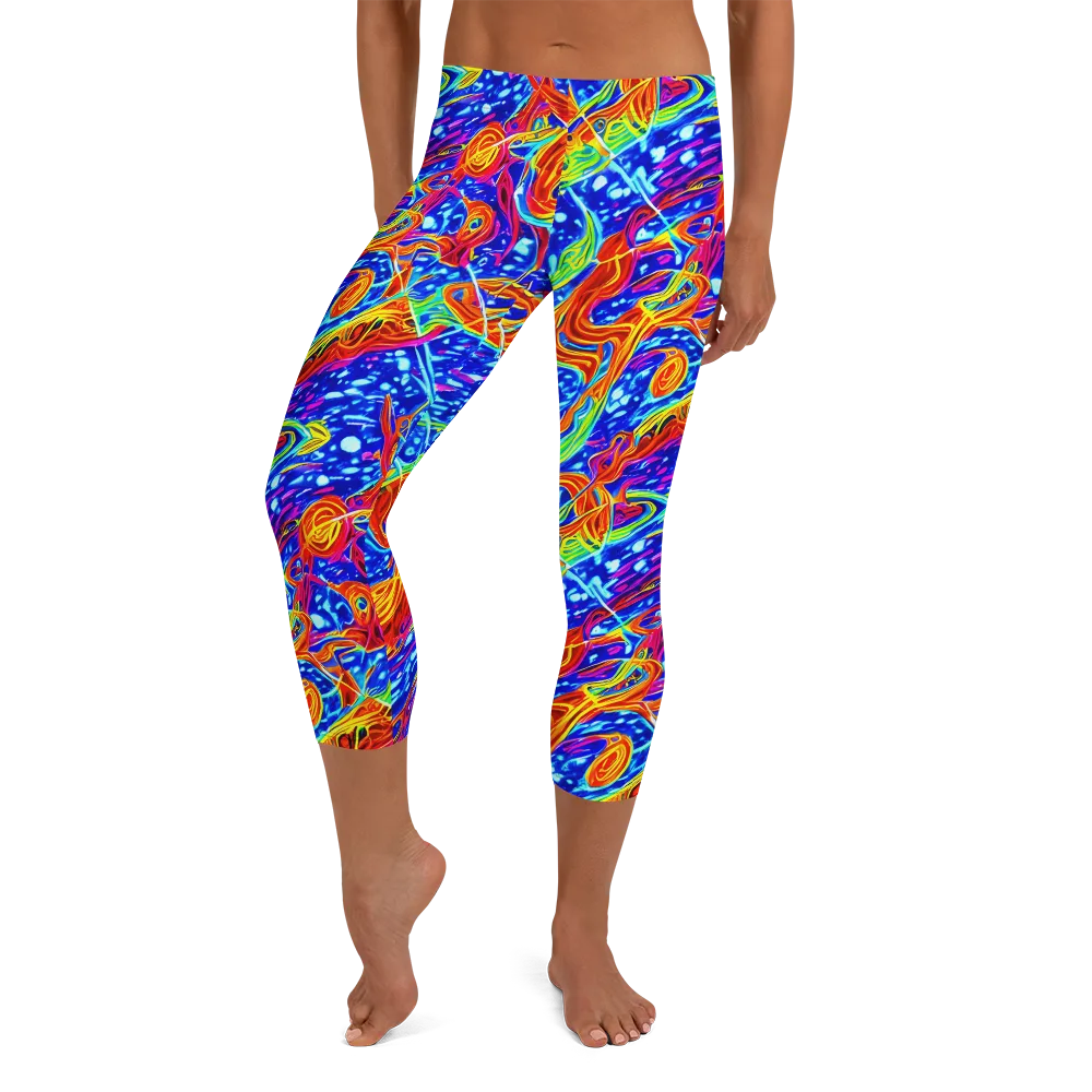Molten Wave on Capri Leggings — Front