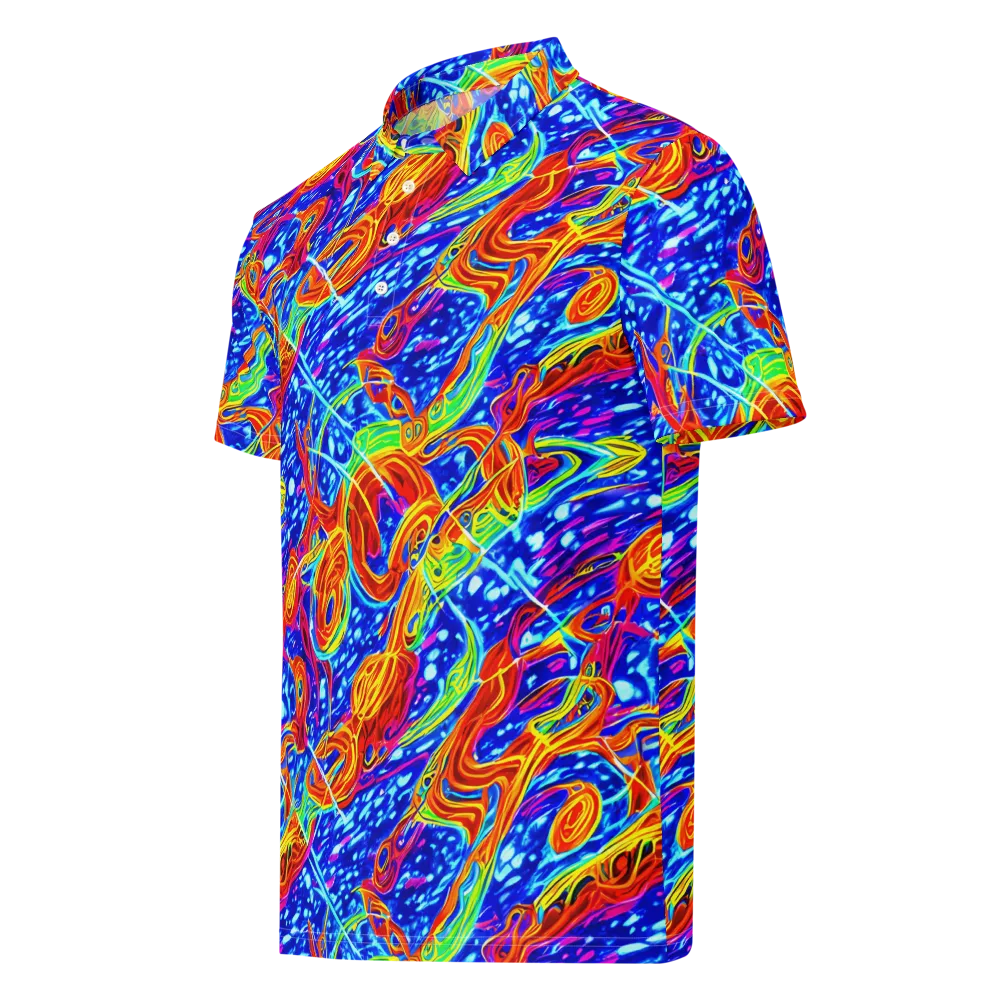 Molten Wave on Men's Slim Fit Polo Shirt — Left Front