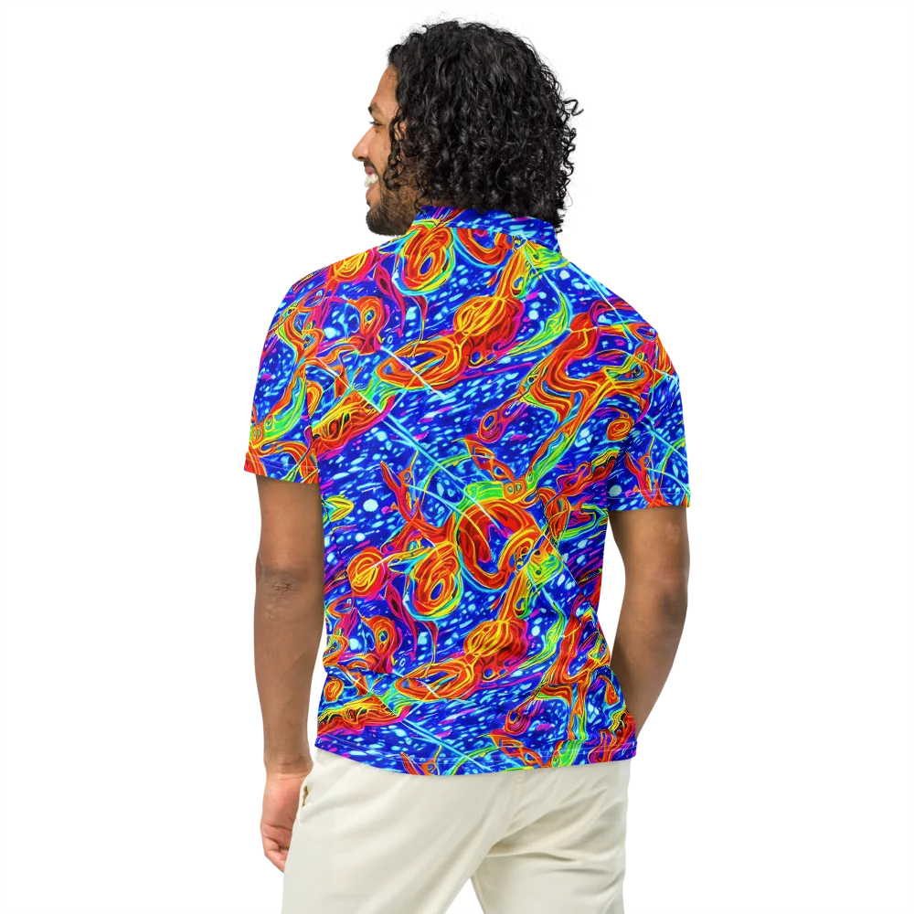 Molten Wave on Men's Slim Fit Polo Shirt — Back