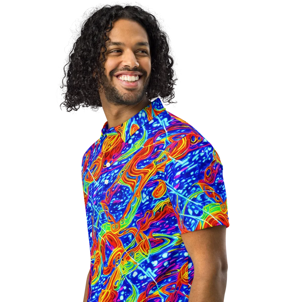 Molten Wave on Men's Slim Fit Polo Shirt — Left Front