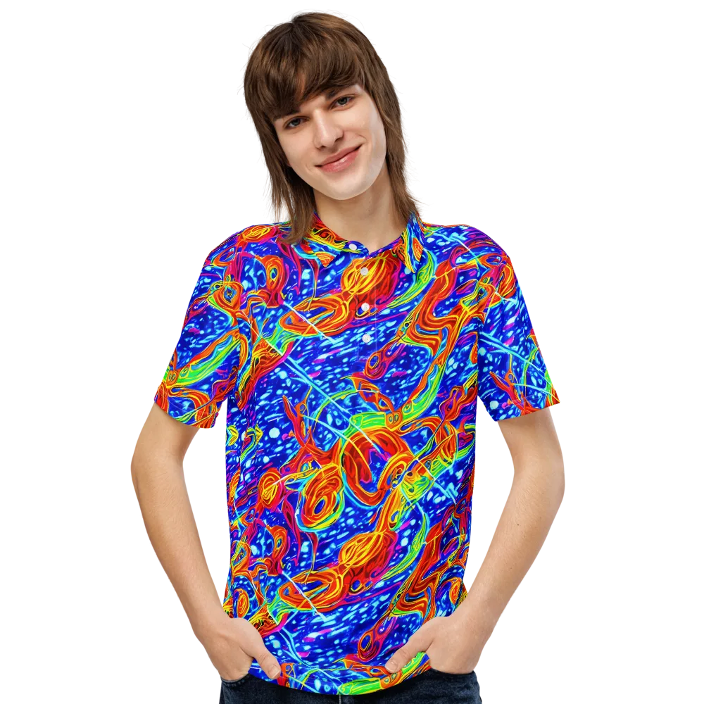 Molten Wave on Men's Slim Fit Polo Shirt — Front