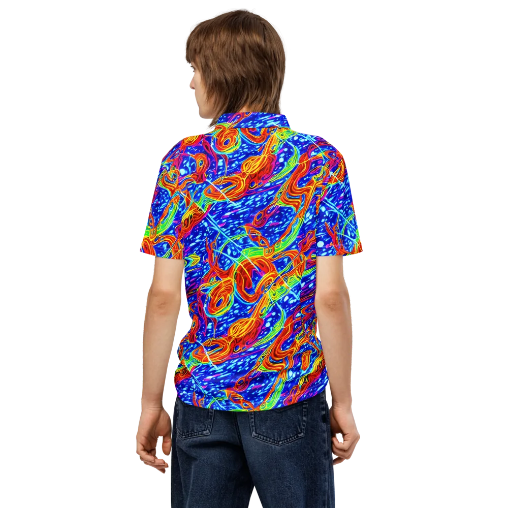 Molten Wave on Men's Slim Fit Polo Shirt — Back