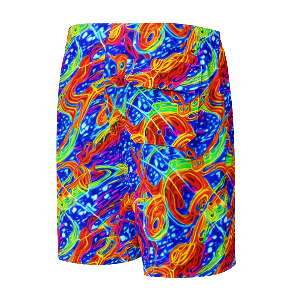 Molten Wave on Men's Board Shorts — Back