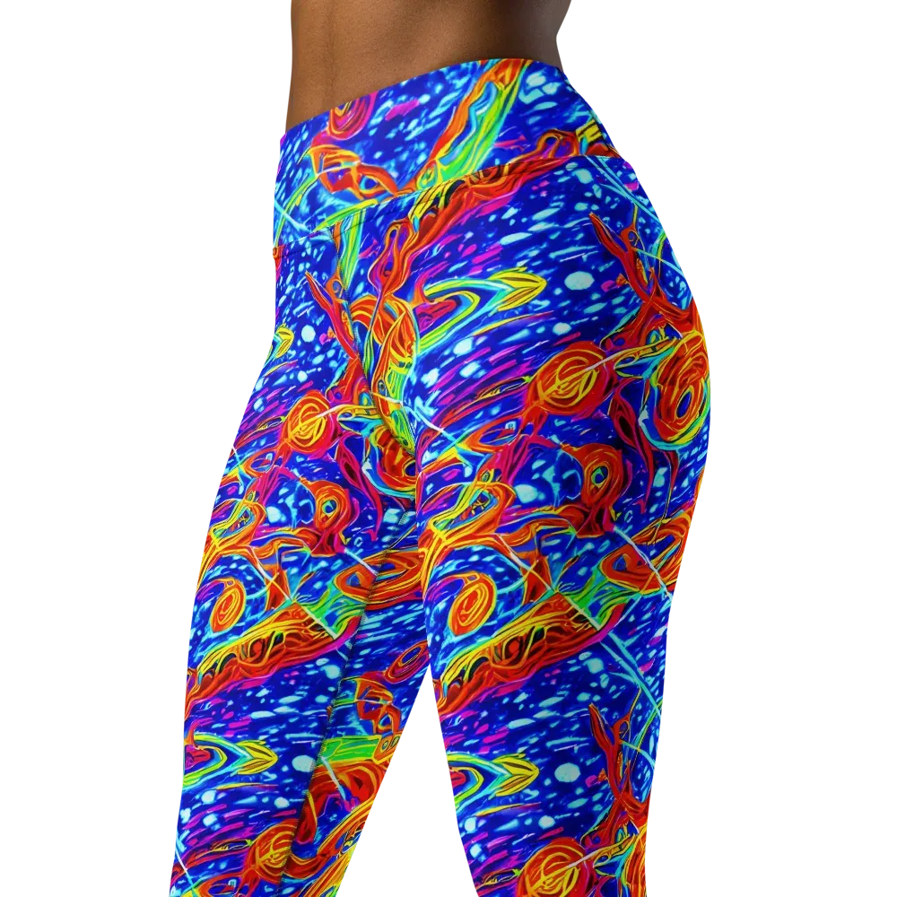 Molten Wave on Yoga Leggings — Left Front