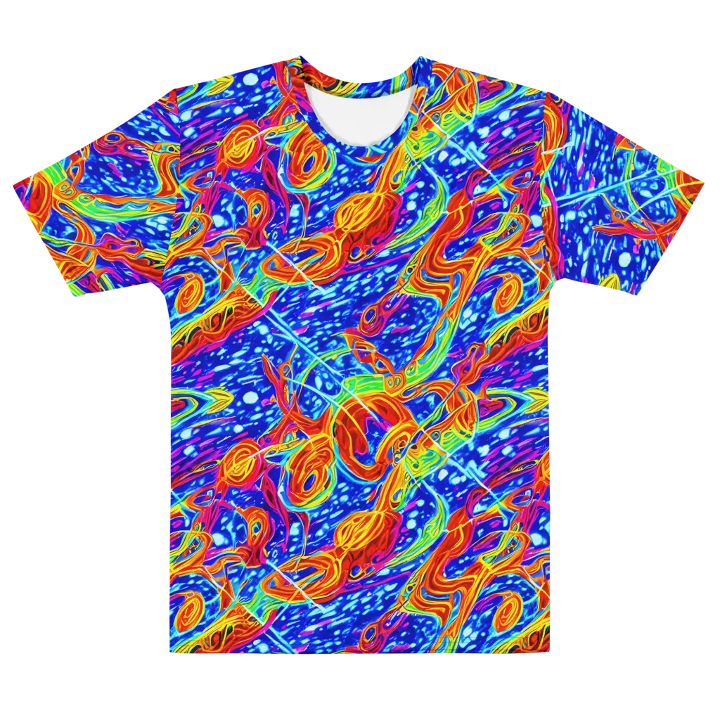 Molten Wave on Men's Cotton Crew Neck T-Shirt — Front