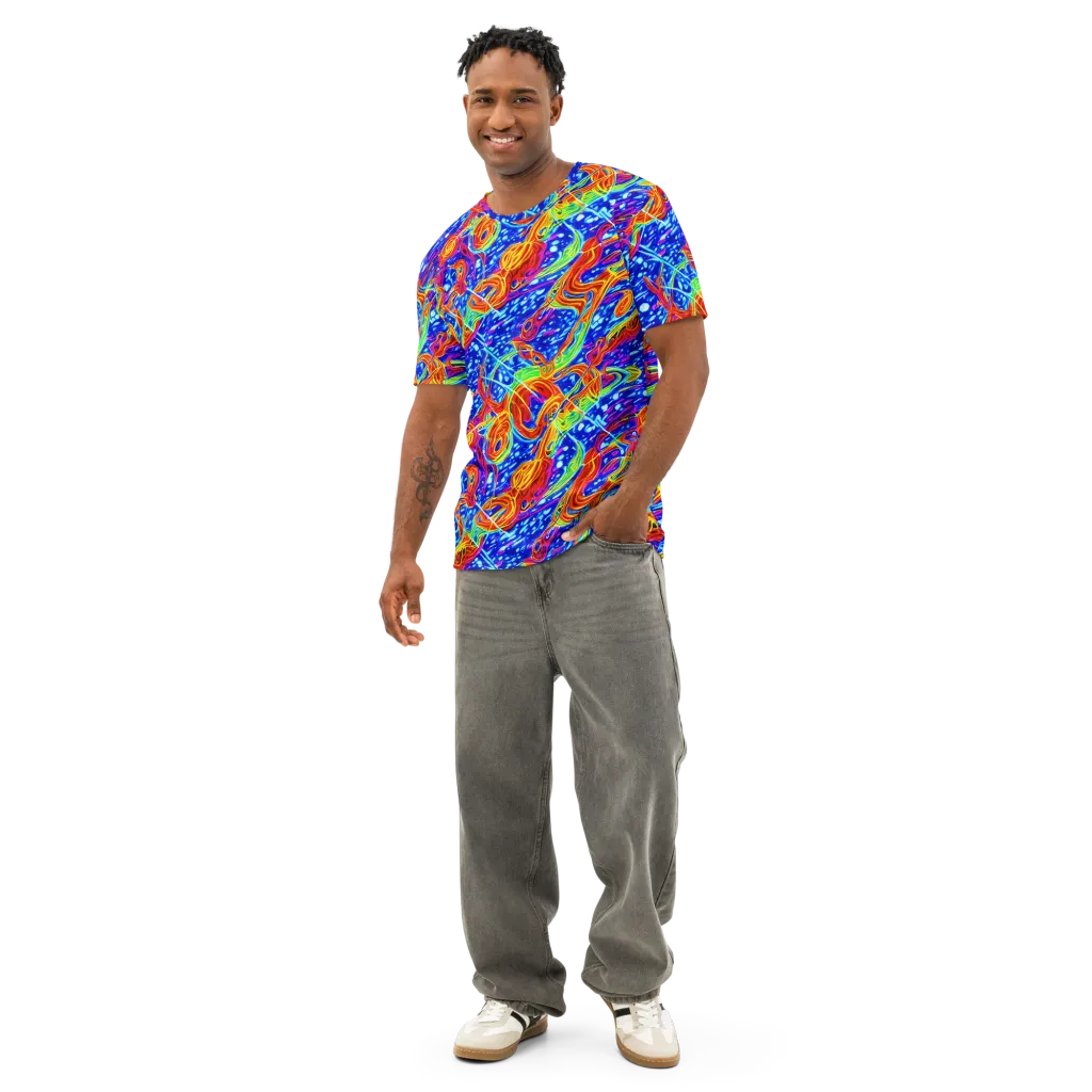 Molten Wave on Men's Cotton Crew Neck T-Shirt — Front