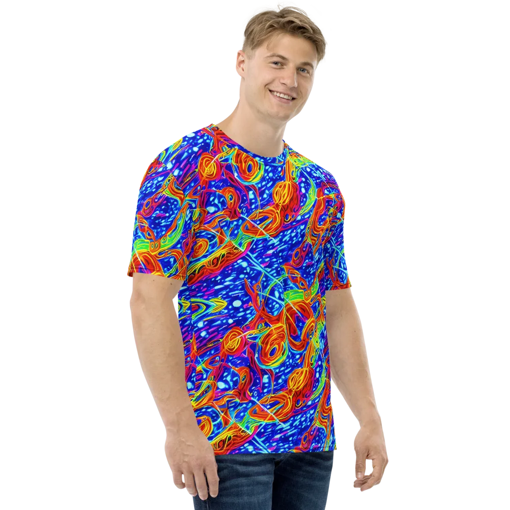Molten Wave on Men's Crew Neck T-Shirt — Right