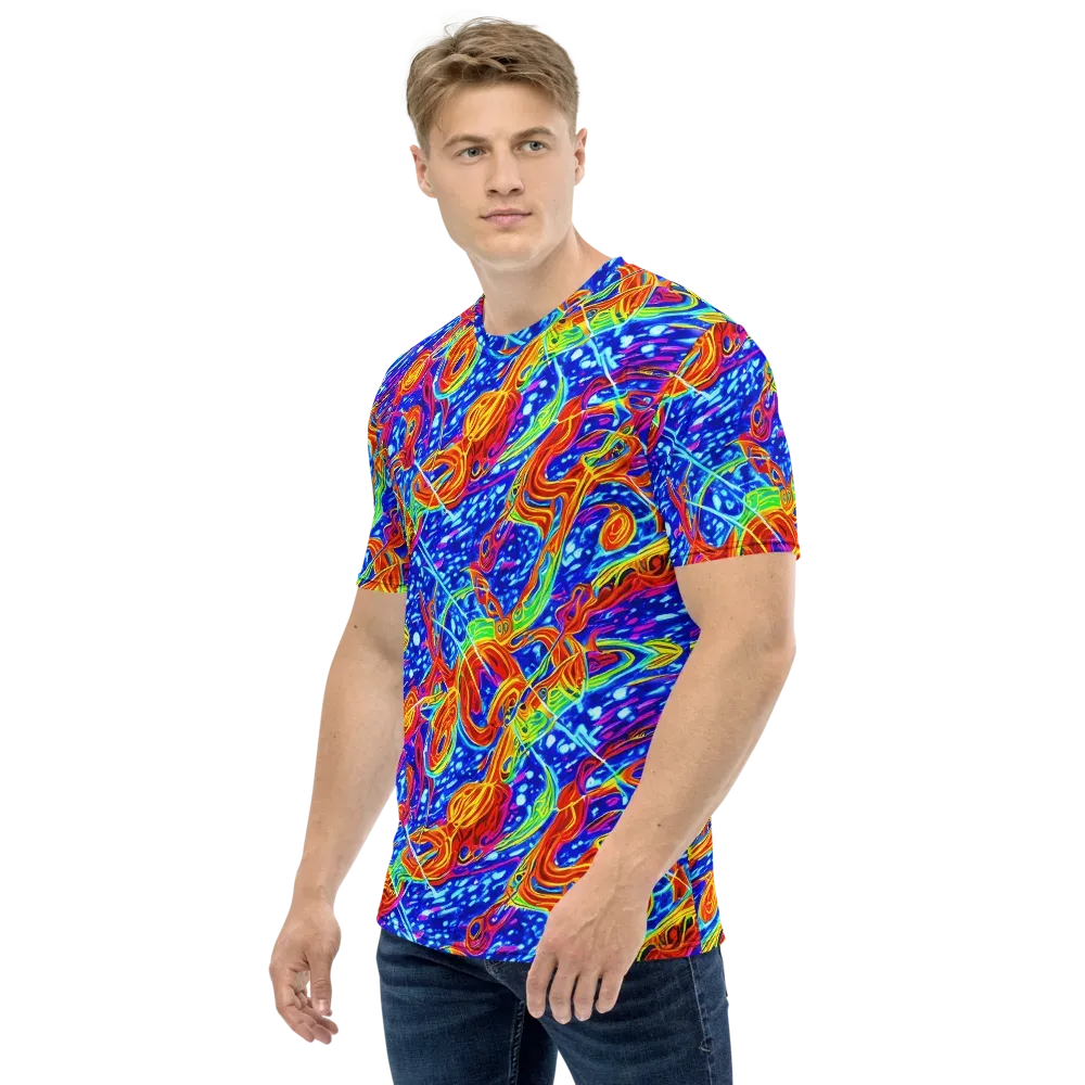 Molten Wave on Men's Crew Neck T-Shirt — Left