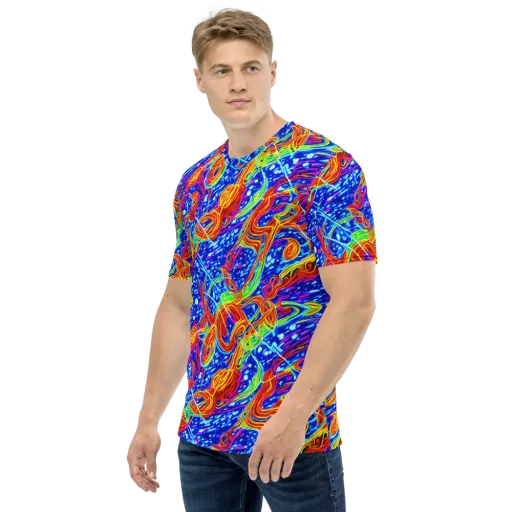 Molten Wave on a Men's Crew Neck T-Shirt