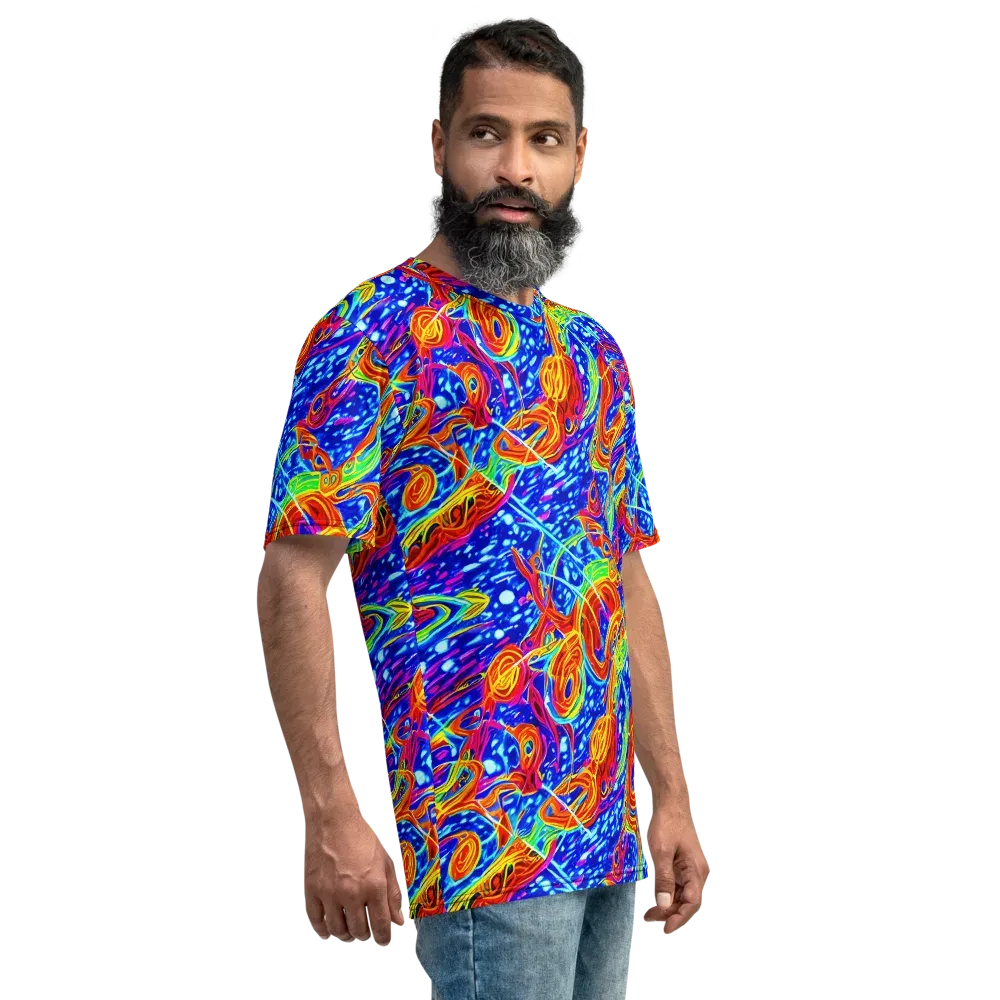 Molten Wave on Men's Crew Neck T-Shirt — Right