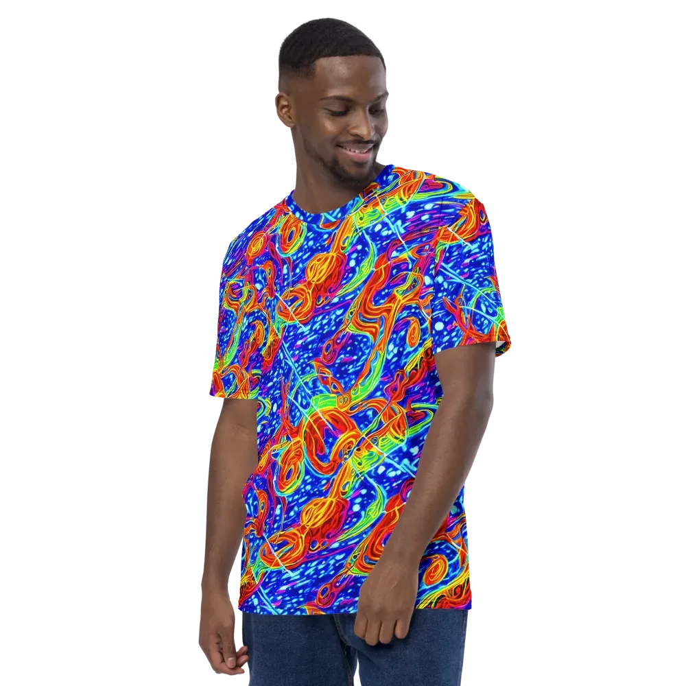 Molten Wave on Men's Crew Neck T-Shirt — Left