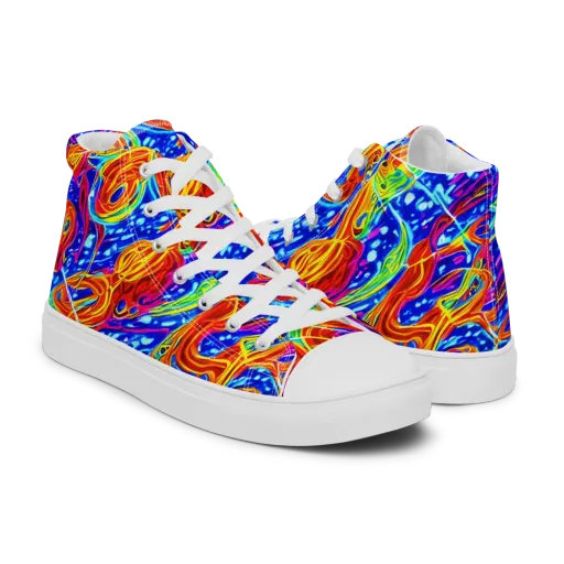 Molten Wave on a Men's High Top Canvas Shoes