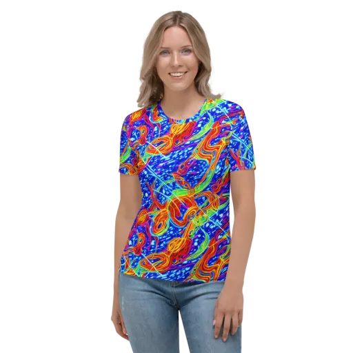 Molten Wave on a Women's Crew Neck T-Shirt