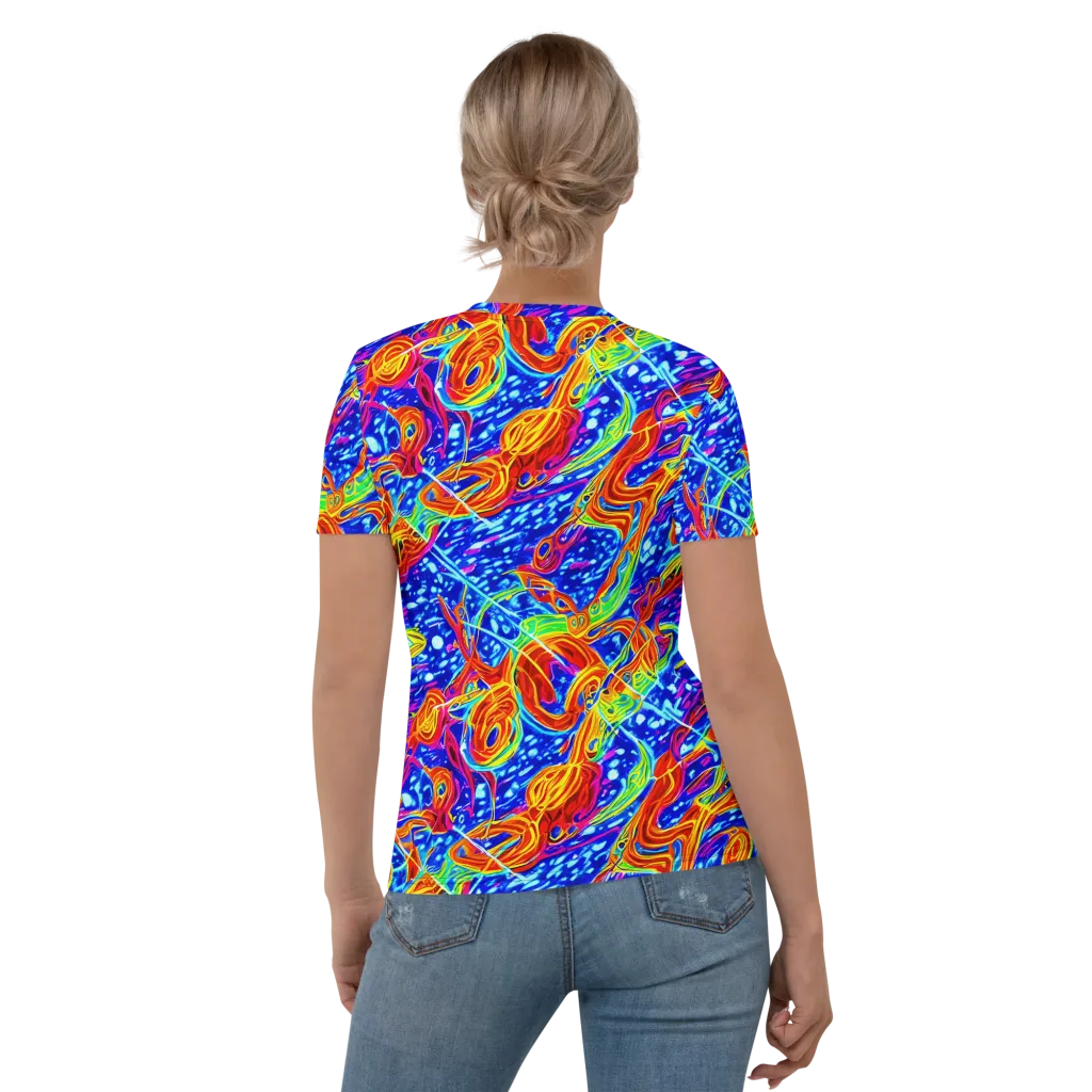 Molten Wave on Women's Crew Neck T-Shirt — Back