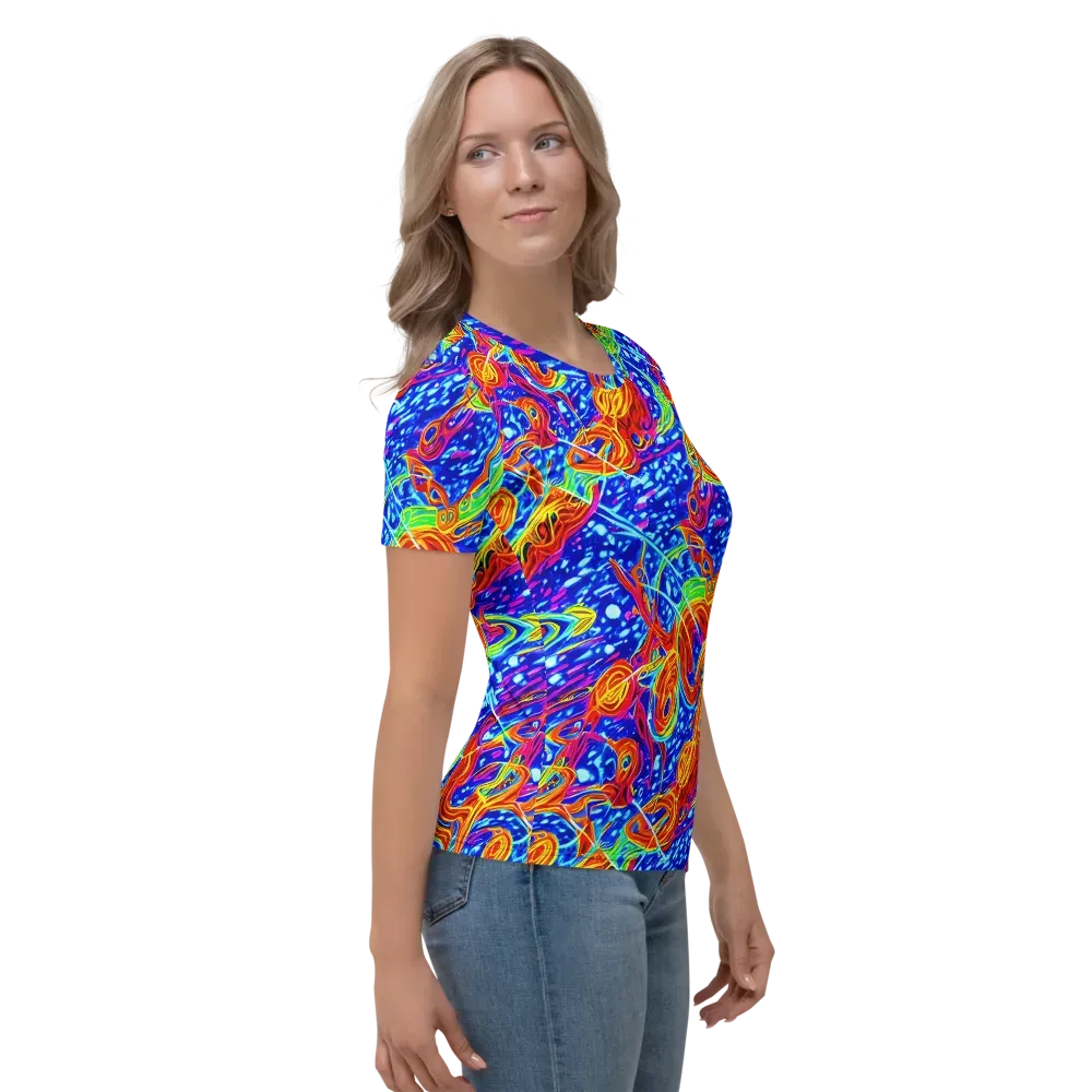 Molten Wave on Women's Crew Neck T-Shirt — Right