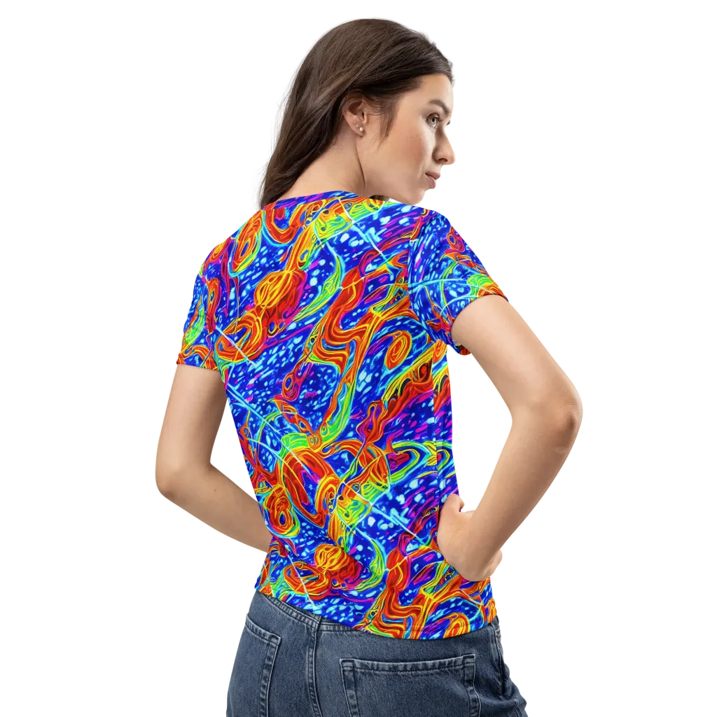 Molten Wave on Women's Crew Neck T-Shirt — Back