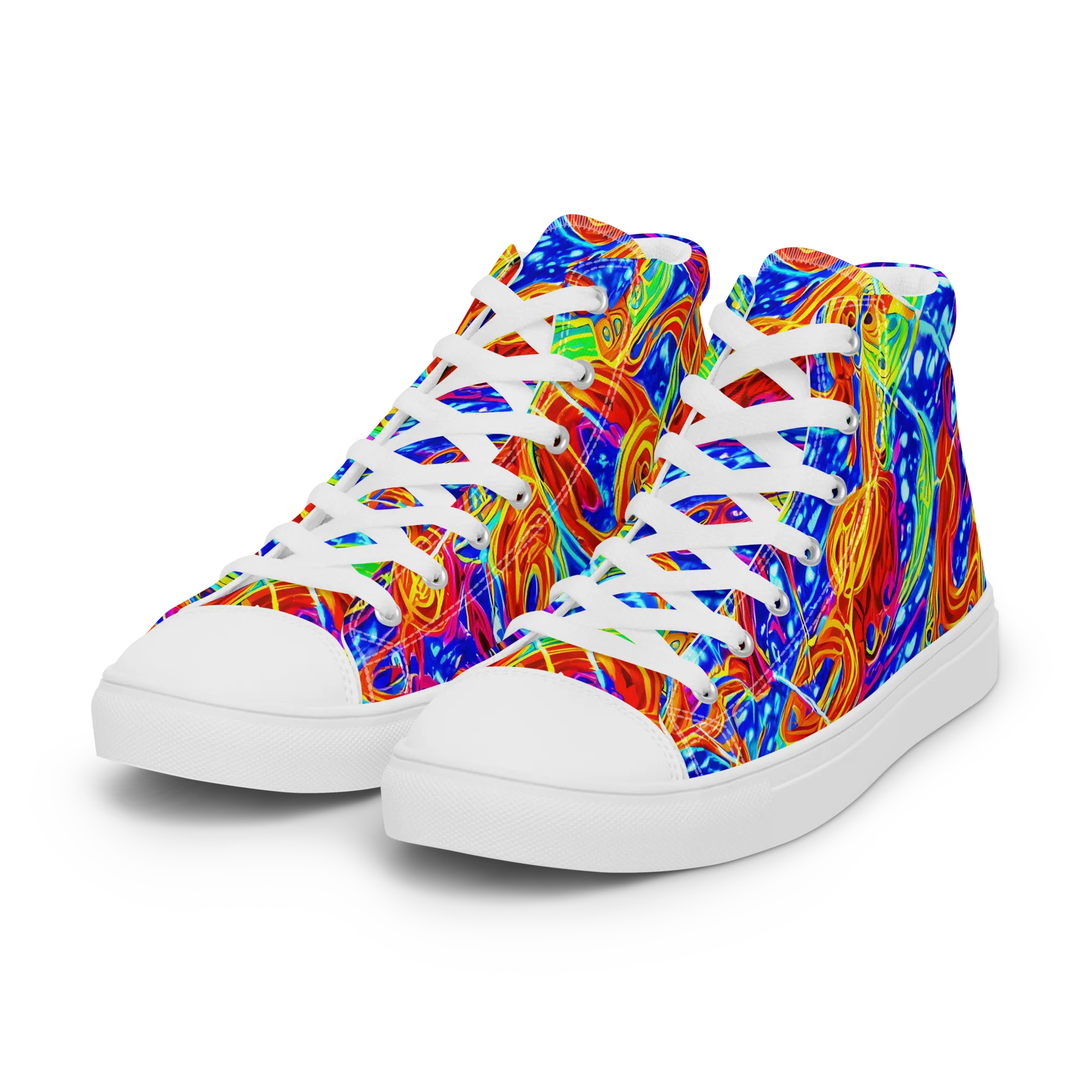Molten Wave on Women's High Top Canvas Shoes — Left Front