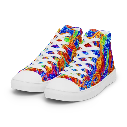 Molten Wave on a Women's High Top Canvas Shoes