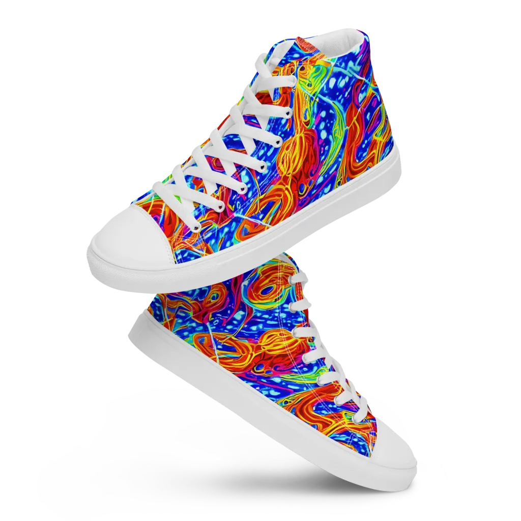 Molten Wave on Women's High Top Canvas Shoes — Front