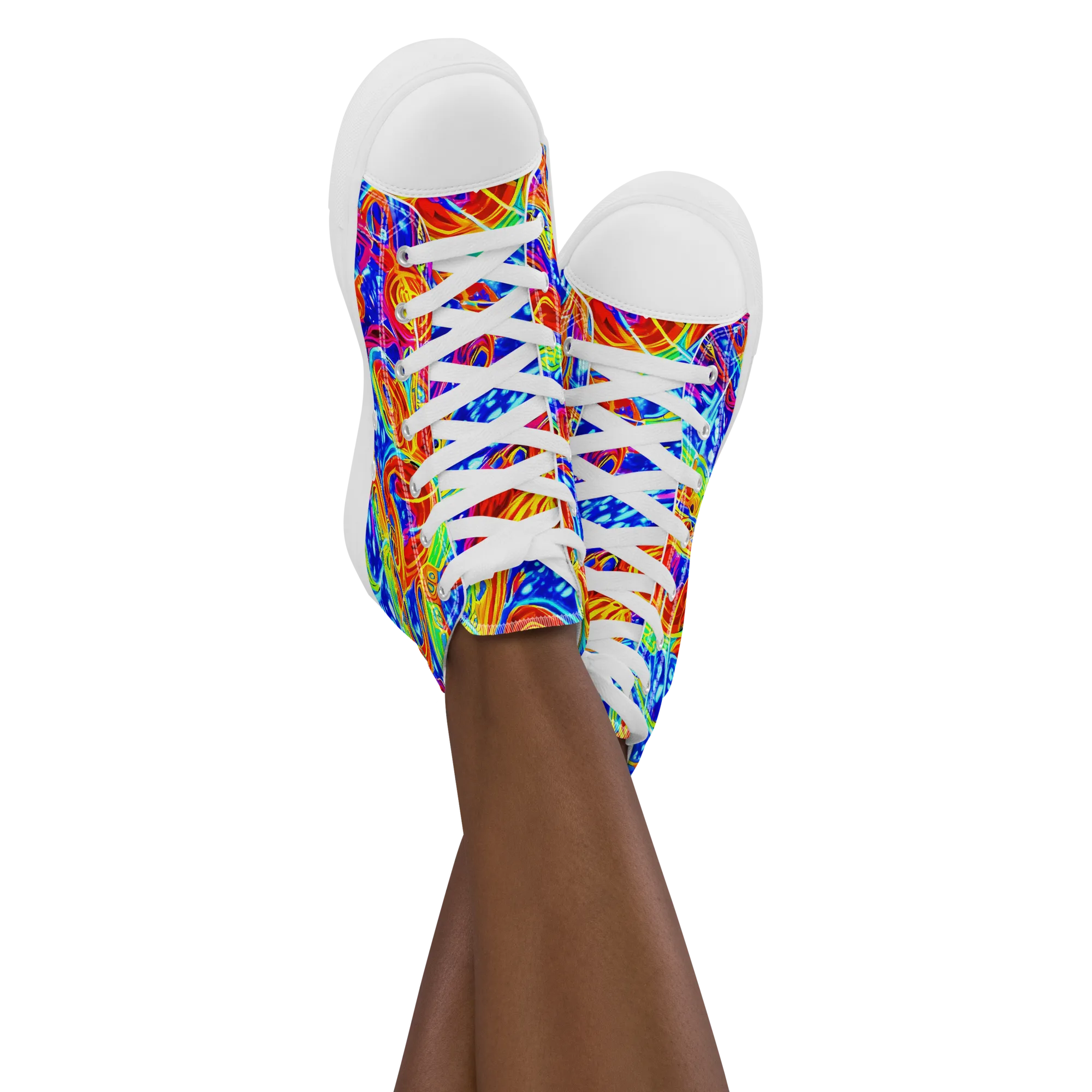 Molten Wave on Women's High Top Canvas Shoes — Front