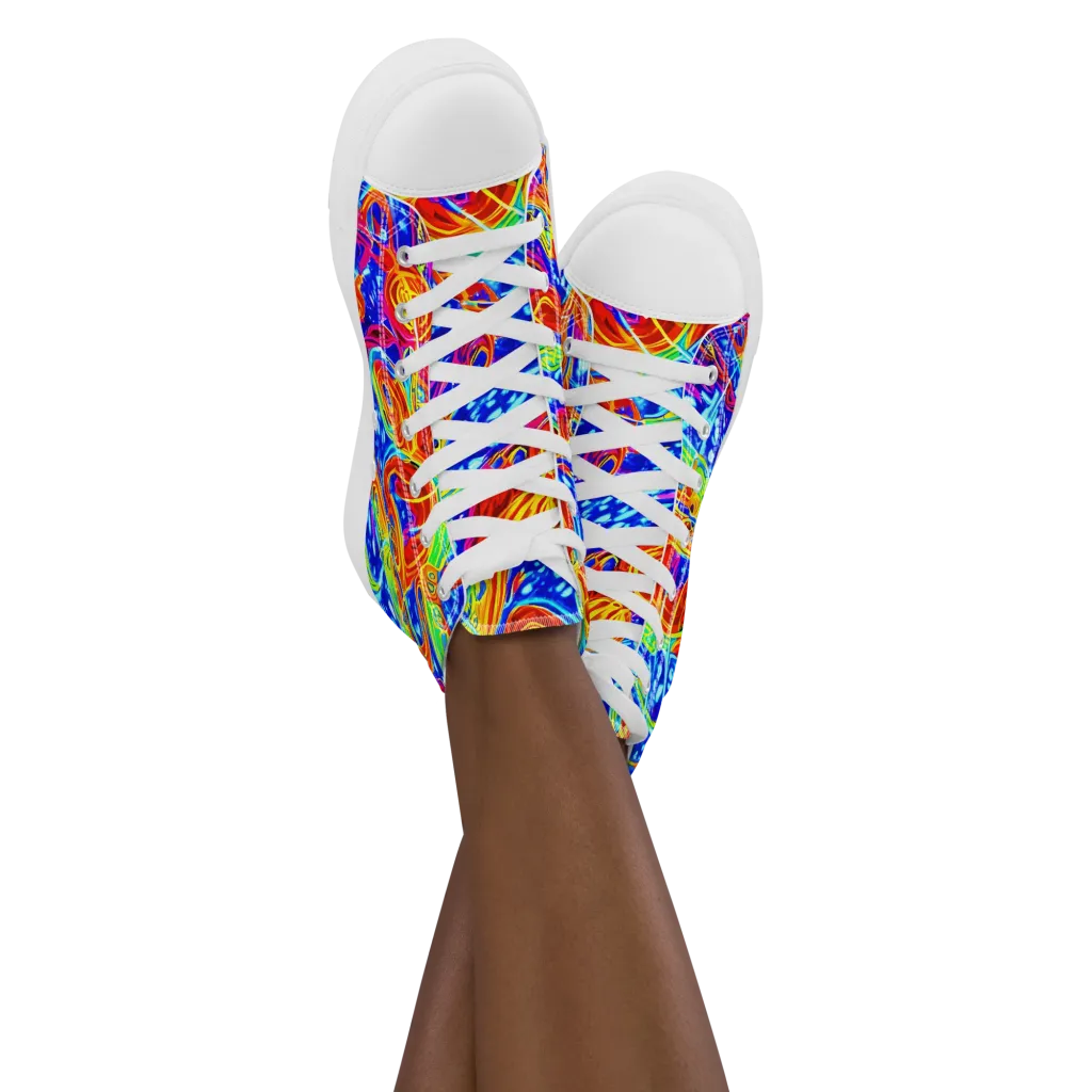 Molten Wave on Women's High Top Canvas Shoes — Front
