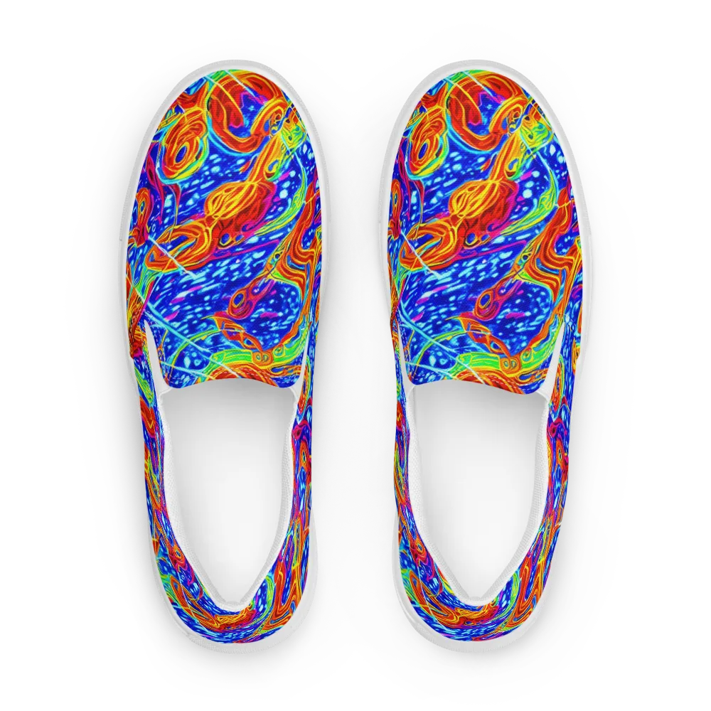 Molten Wave on Men's Slip-On Canvas Shoes — Front