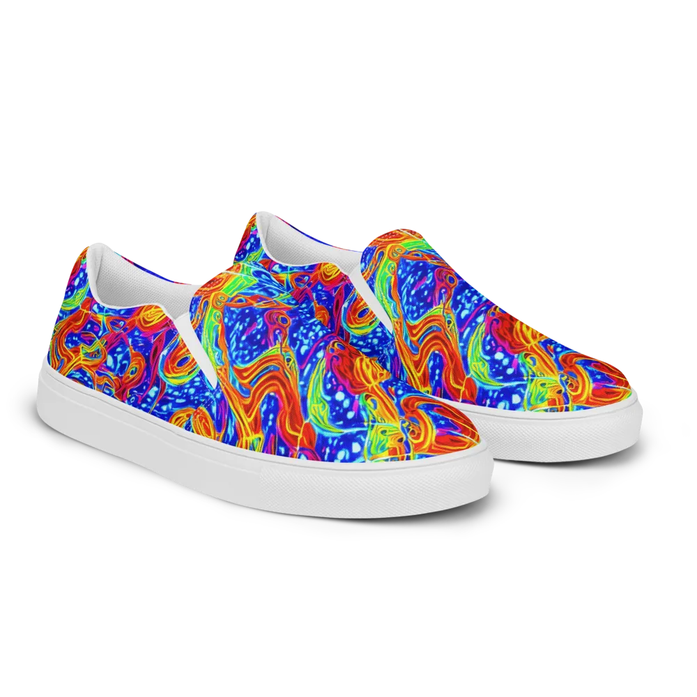 Molten Wave on Men's Slip-On Canvas Shoes — Right Front