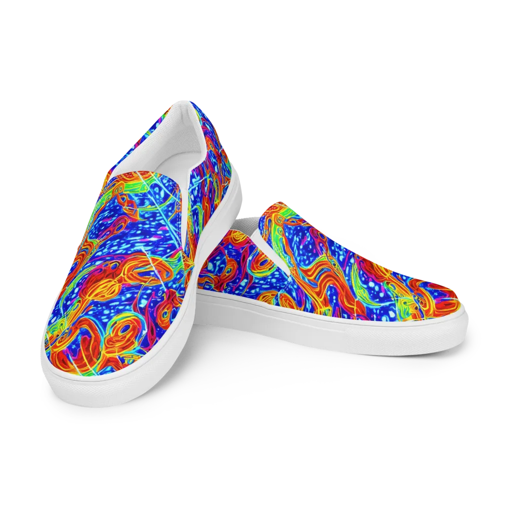 Molten Wave on Men's Slip-On Canvas Shoes — Left Front