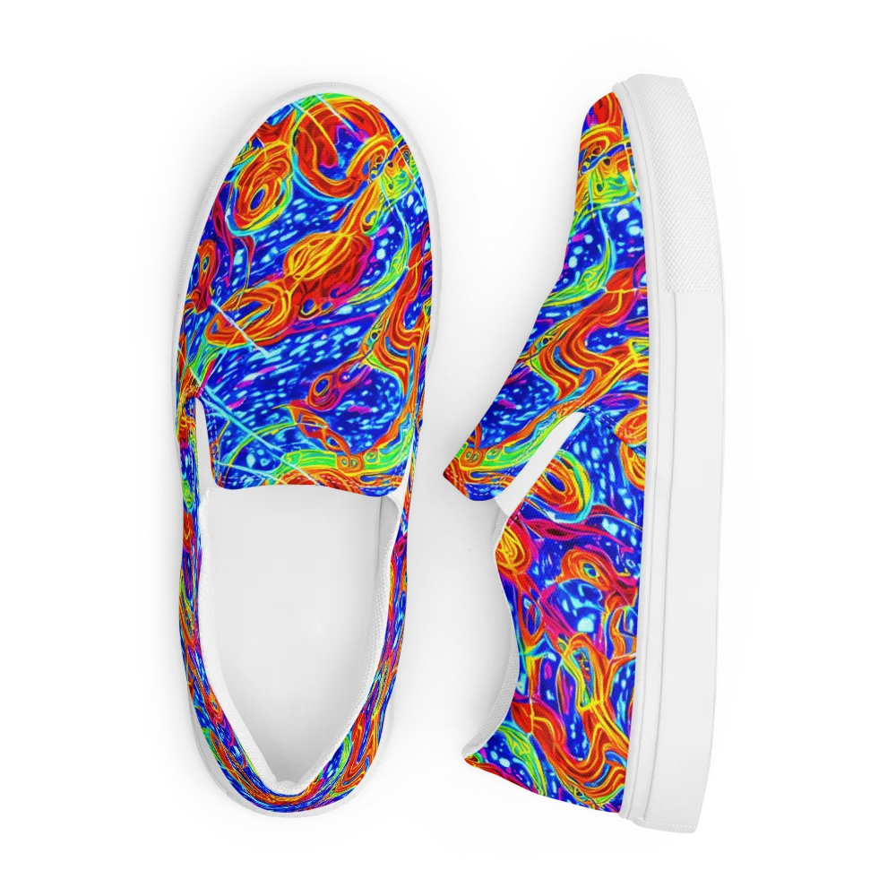 Molten Wave on Men's Slip-On Canvas Shoes — Front
