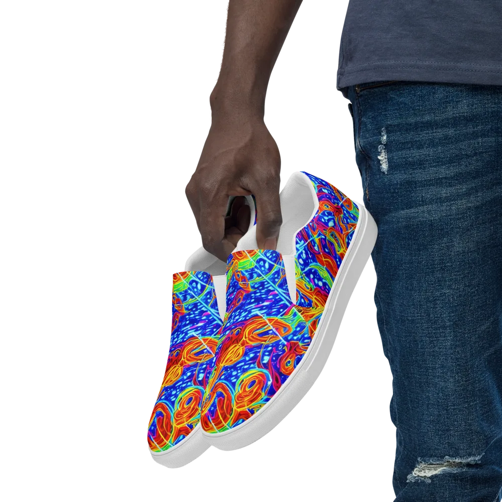 Molten Wave on Men's Slip-On Canvas Shoes — Left Front