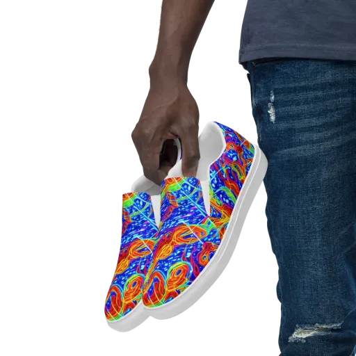 Molten Wave on a Men's Slip-On Canvas Shoes