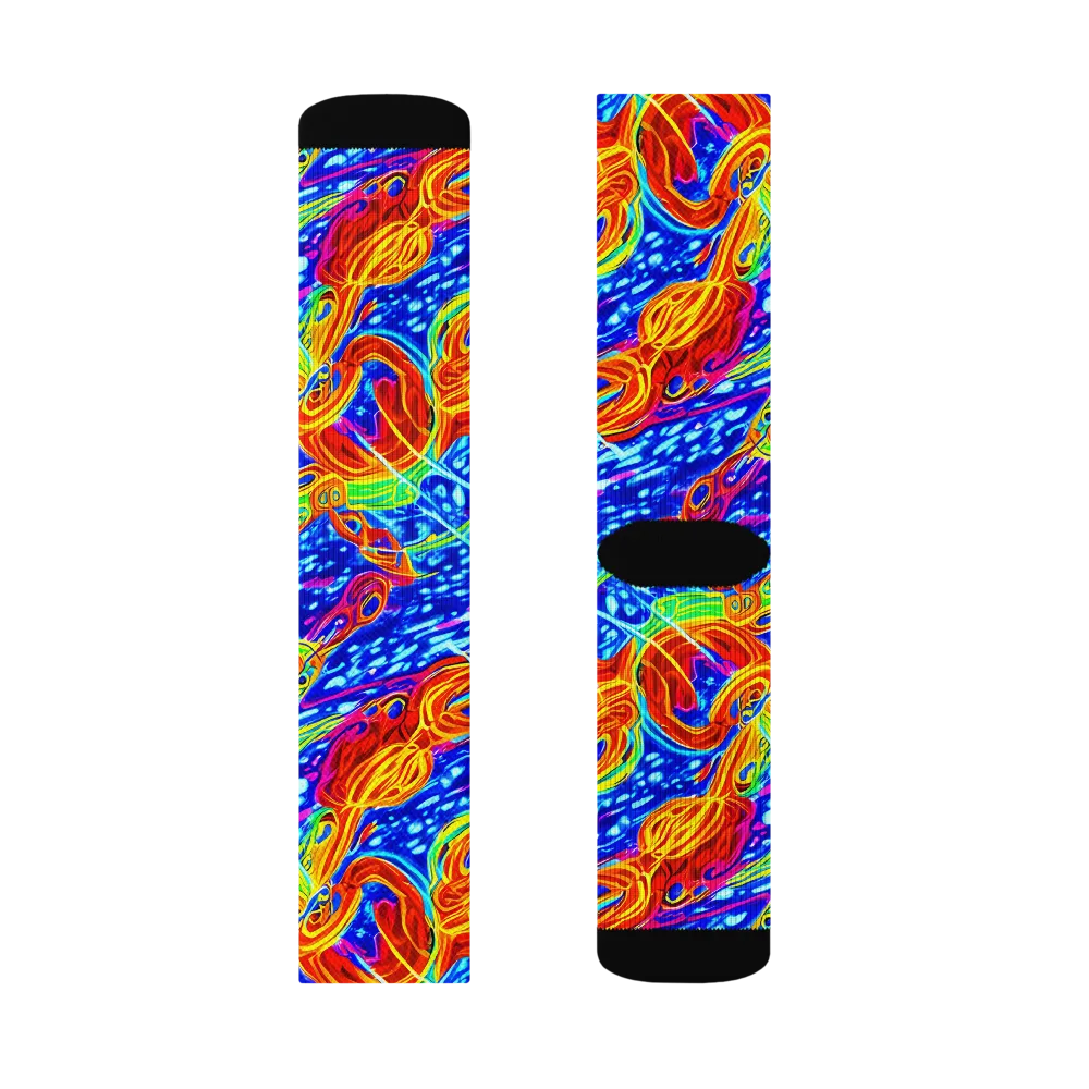 Molten Wave on Socks — Right Sock