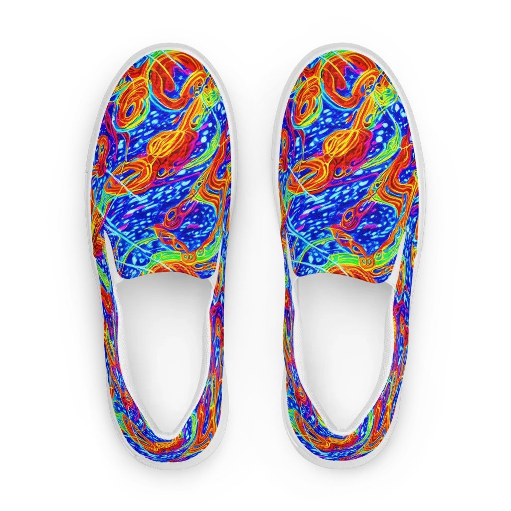 Molten Wave on Women's Slip-On Canvas Shoes — Front