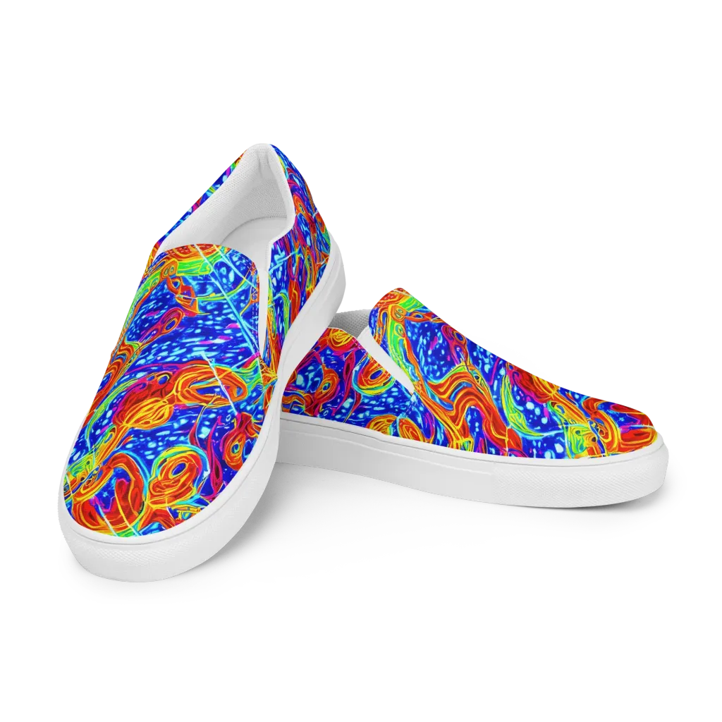 Molten Wave on Women's Slip-On Canvas Shoes — Left Front