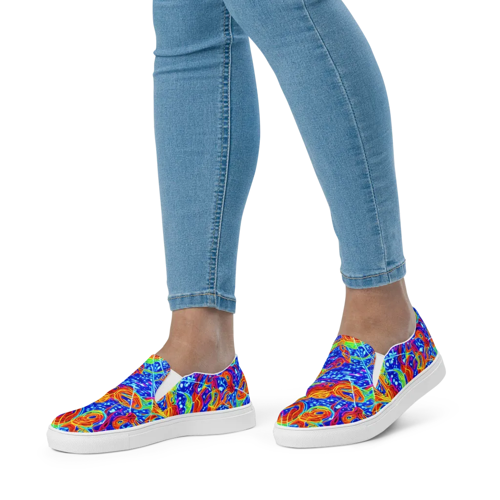 Molten Wave on Women's Slip-On Canvas Shoes — Front