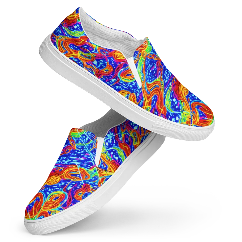 Molten Wave on Women's Slip-On Canvas Shoes — Front