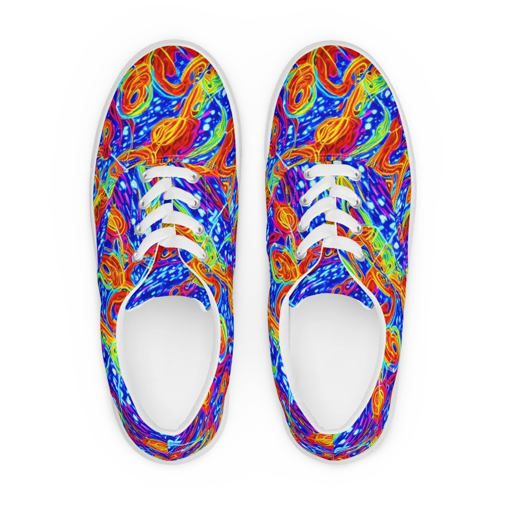 Molten Wave on Men's Lace-Up Canvas Shoes — Front